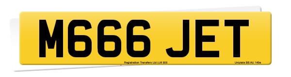 Registration number M666 JET